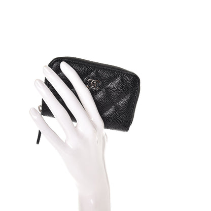 Chanel Caviar Quilted Zip Coin Purse Black 2 of 8