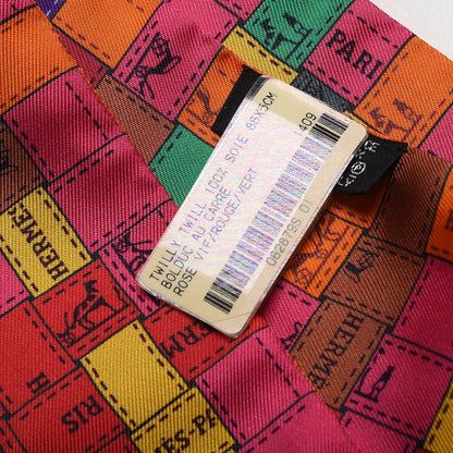 Hermes Silk Bolduc Au Carre Twilly Rose Vif Rouge Vert 4 of 5
