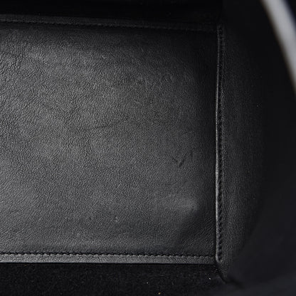 Saint Laurent Smooth Calfskin Crocodile Embossed Small Monogram Downtown Cabas Black 12 of 12