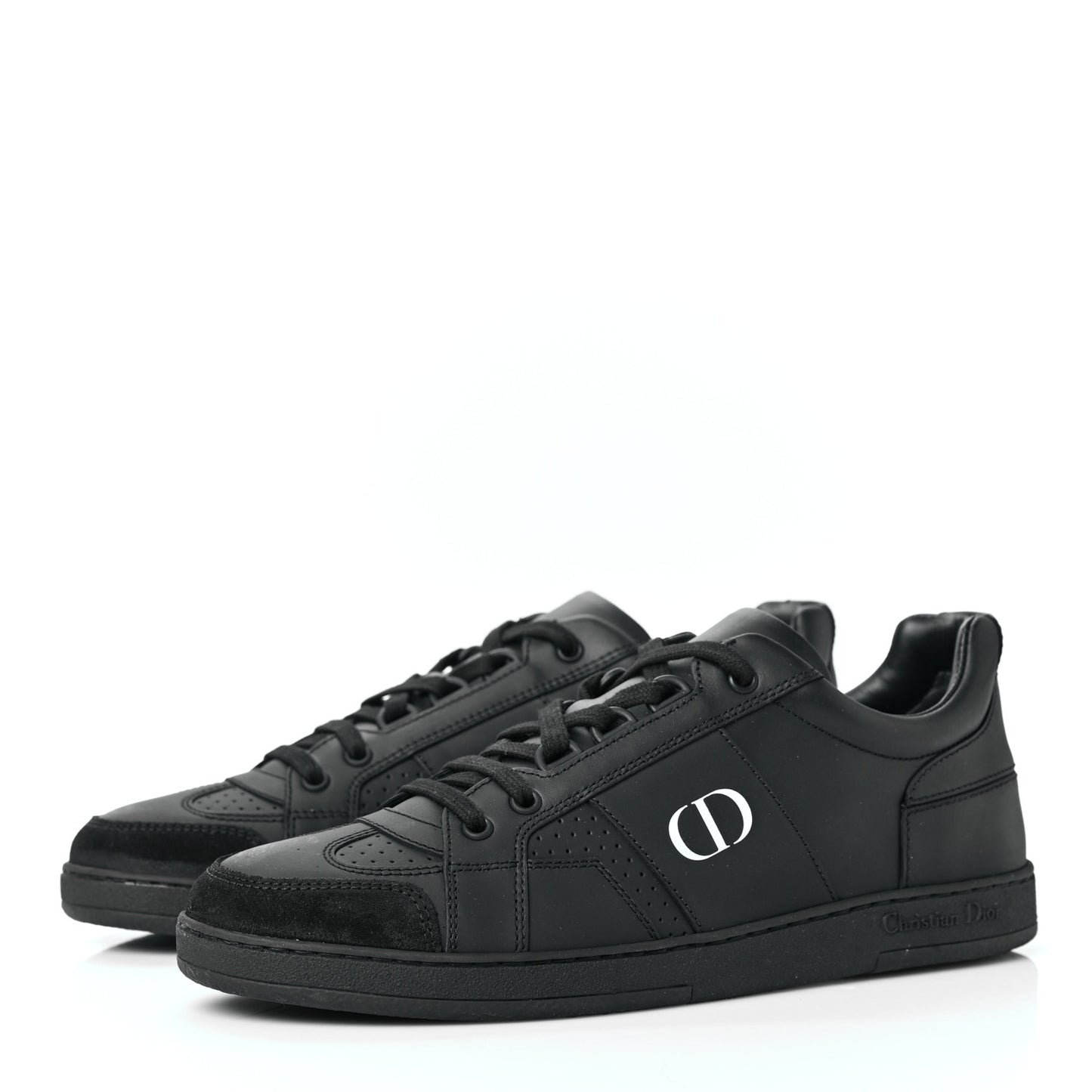Calfskin Suede Logo Sneakers 38.5 Black