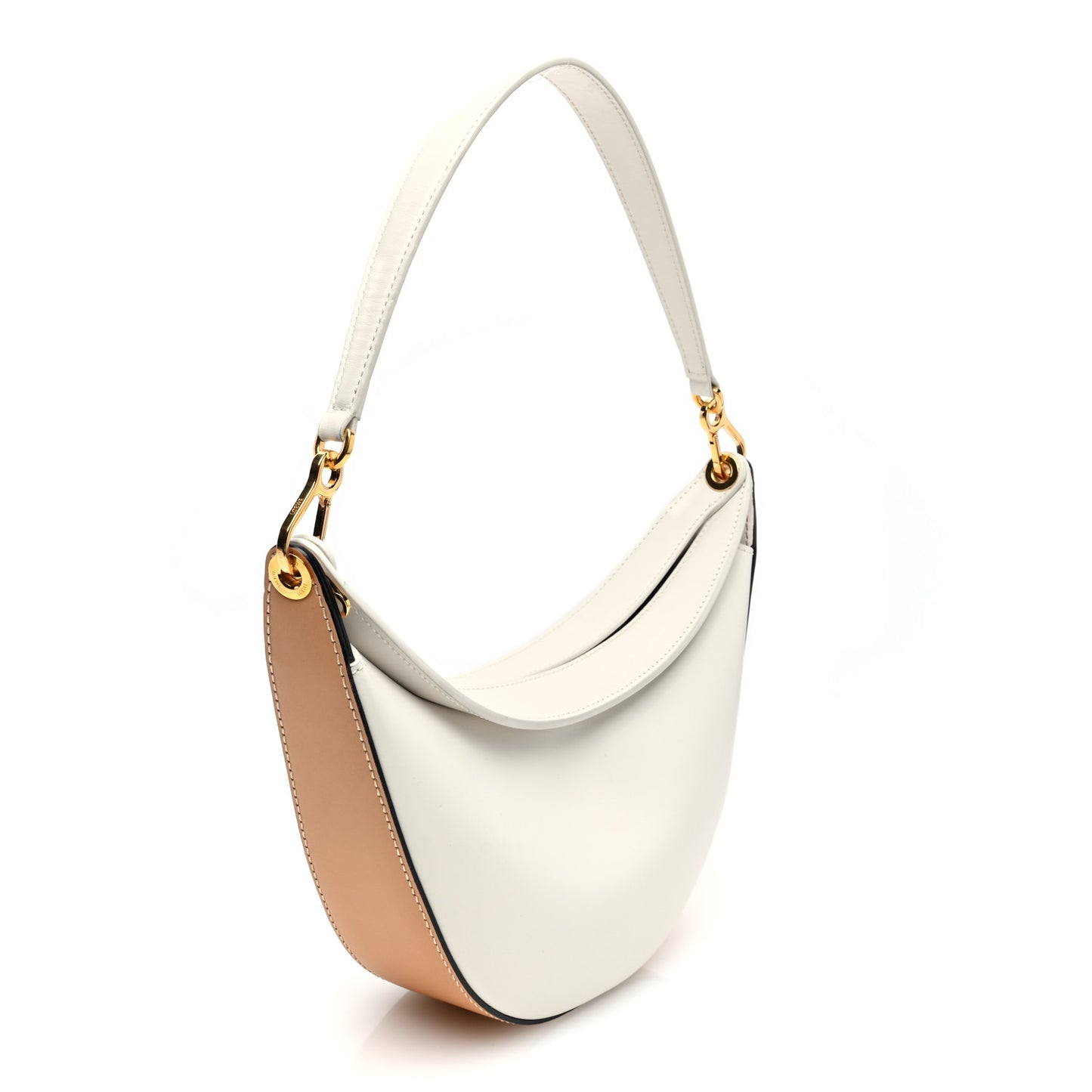 Satin Calfskin Small Anagram Luna Bag White