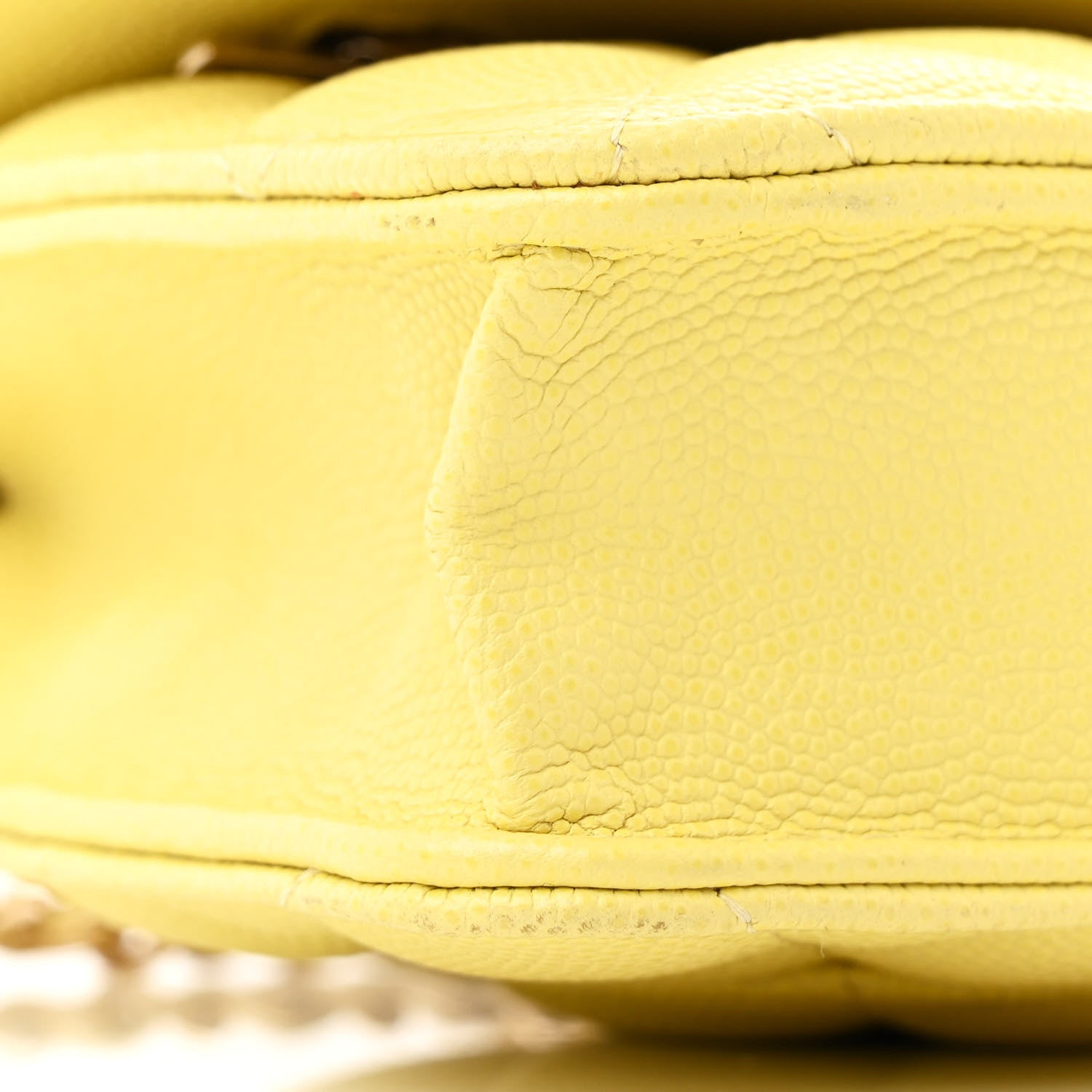 Chanel Caviar Quilted Wallet on Chain WOC Yellow 10 of 13