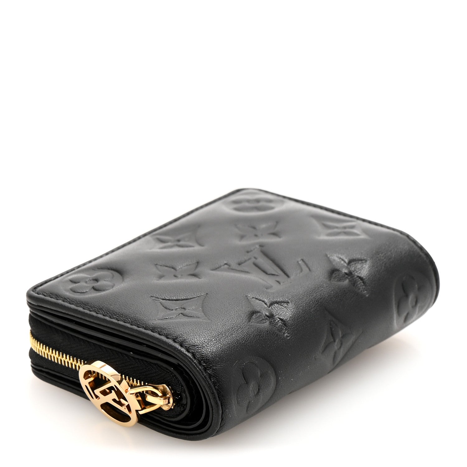 Louis Vuitton Lambskin Embossed Monogram Lou Coussin Wallet Black 4 of 8