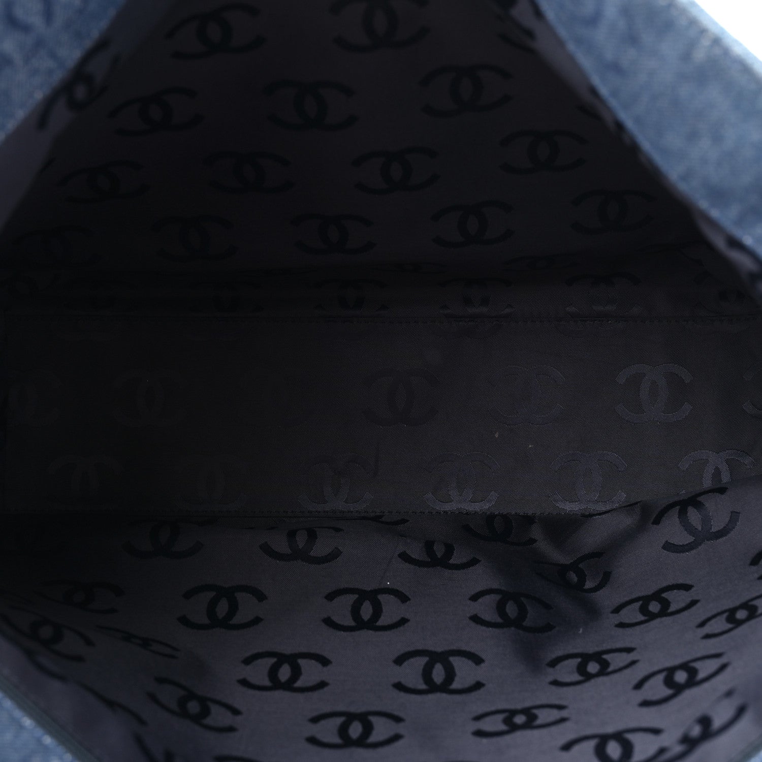 Chanel Denim Large CC Tote Dark Navy Blue 6 of 14