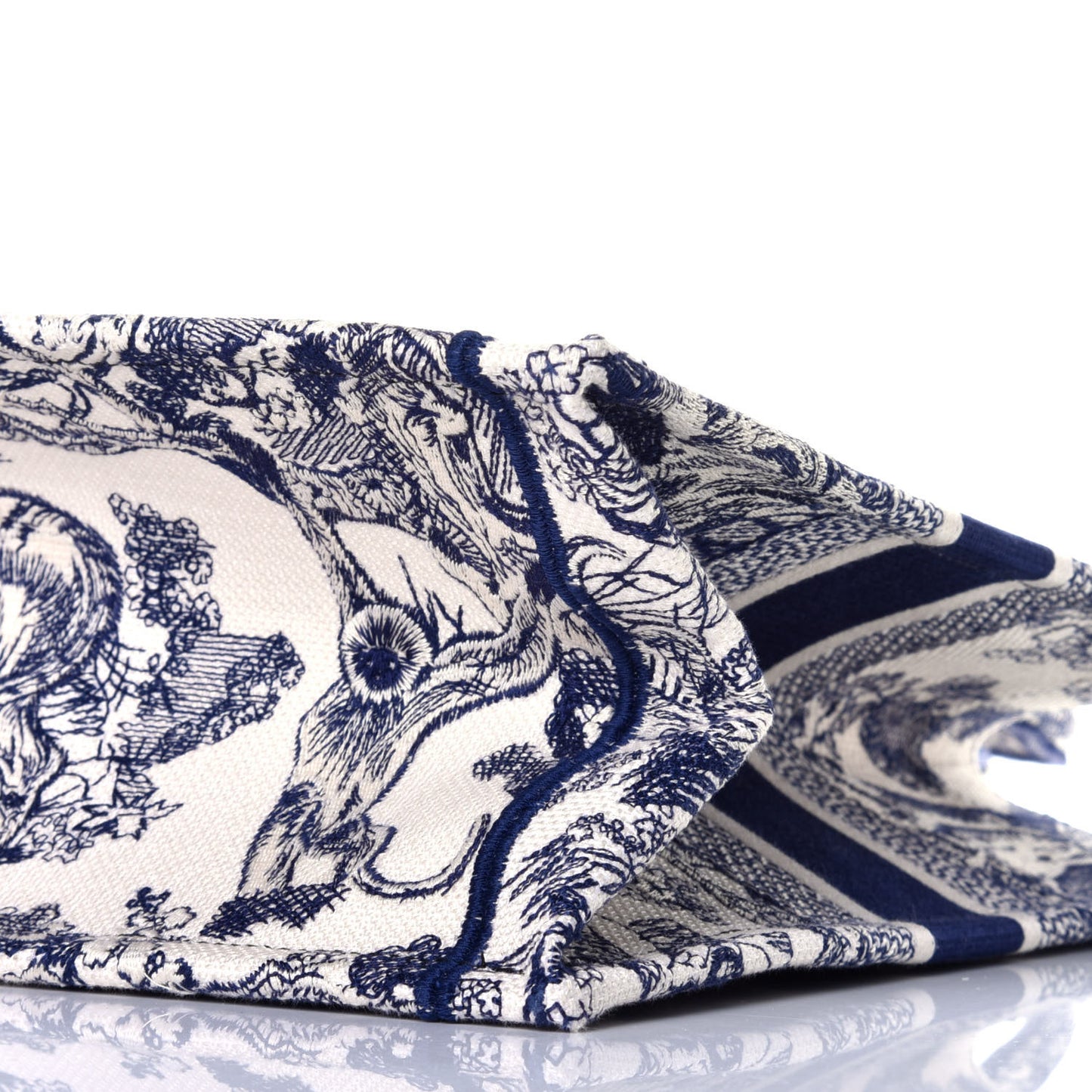 Canvas Embroidered Medium Dioriviera Toile De Jouy Book Tote Blue