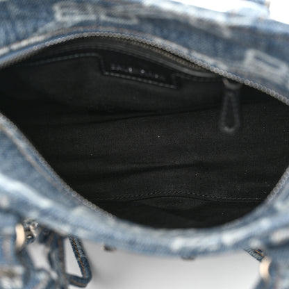 Balenciaga Denim BB Monogram Neo Cagole Handbag XS Blue 5 of 11
