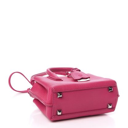 MCM Grained Calfskin X-Mini Milla Tote Beetroot Pink 4 of 9