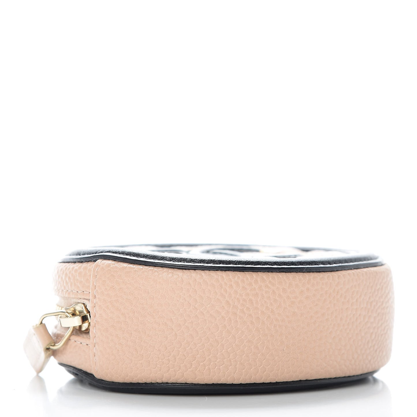 Caviar Quilted Filigree Zip Around Classic Coin Purse Beige Black