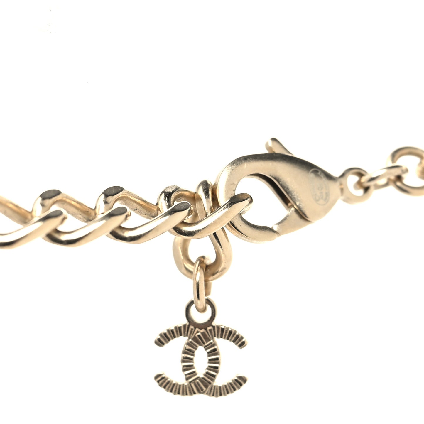 Pearl Baguette Crystal CC Long Necklace Gold