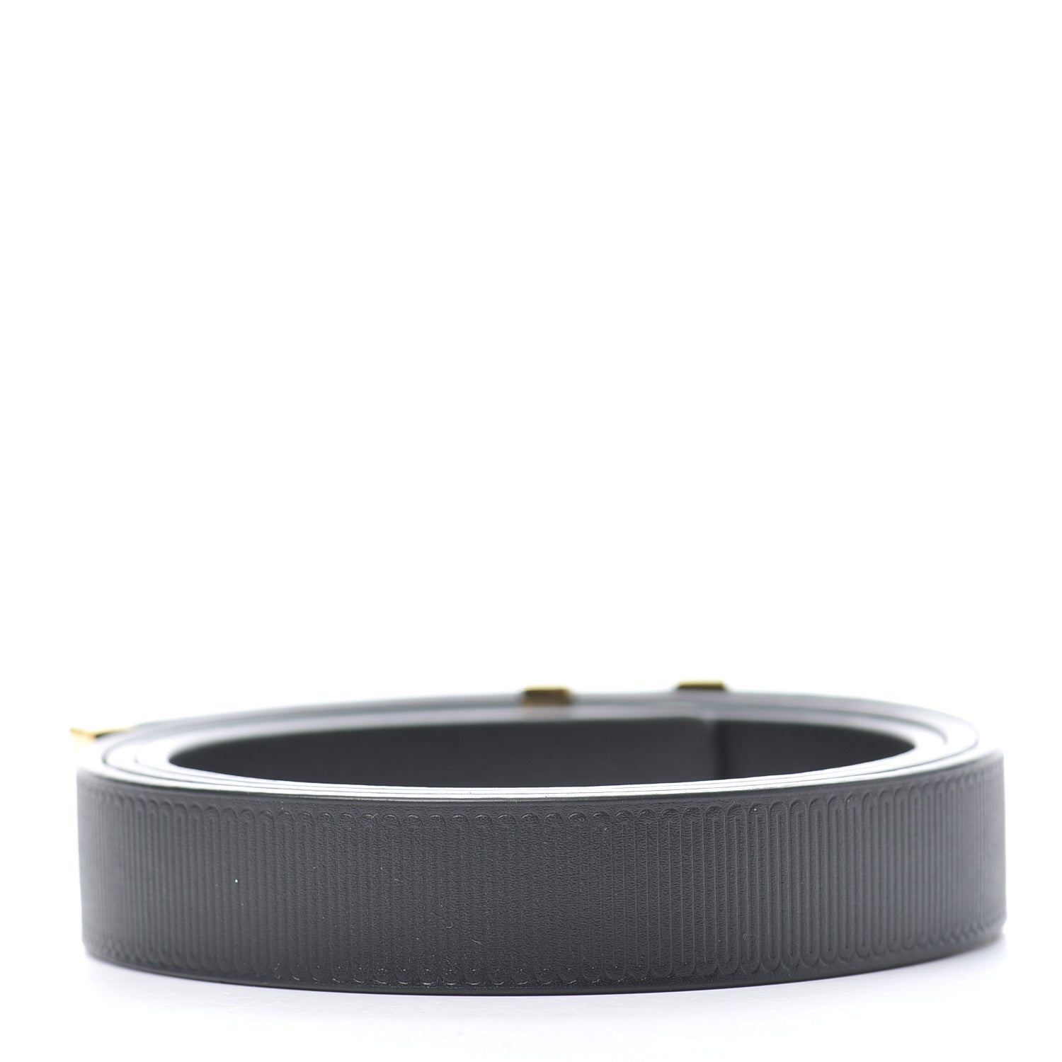 Louis Vuitton Calfskin Embossed 20MM LV Initiales Belt 80 32 Black 2 of 8
