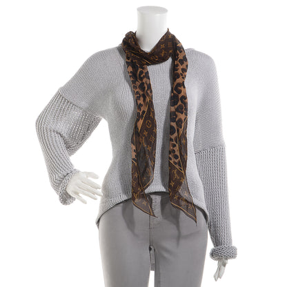 Louis Vuitton Silk Crepe Leopard Monogram Scarf 2 of 5