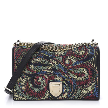 Christian Dior Lambskin Embroidered Medium Diorama Flap Bag Black 1 of 11