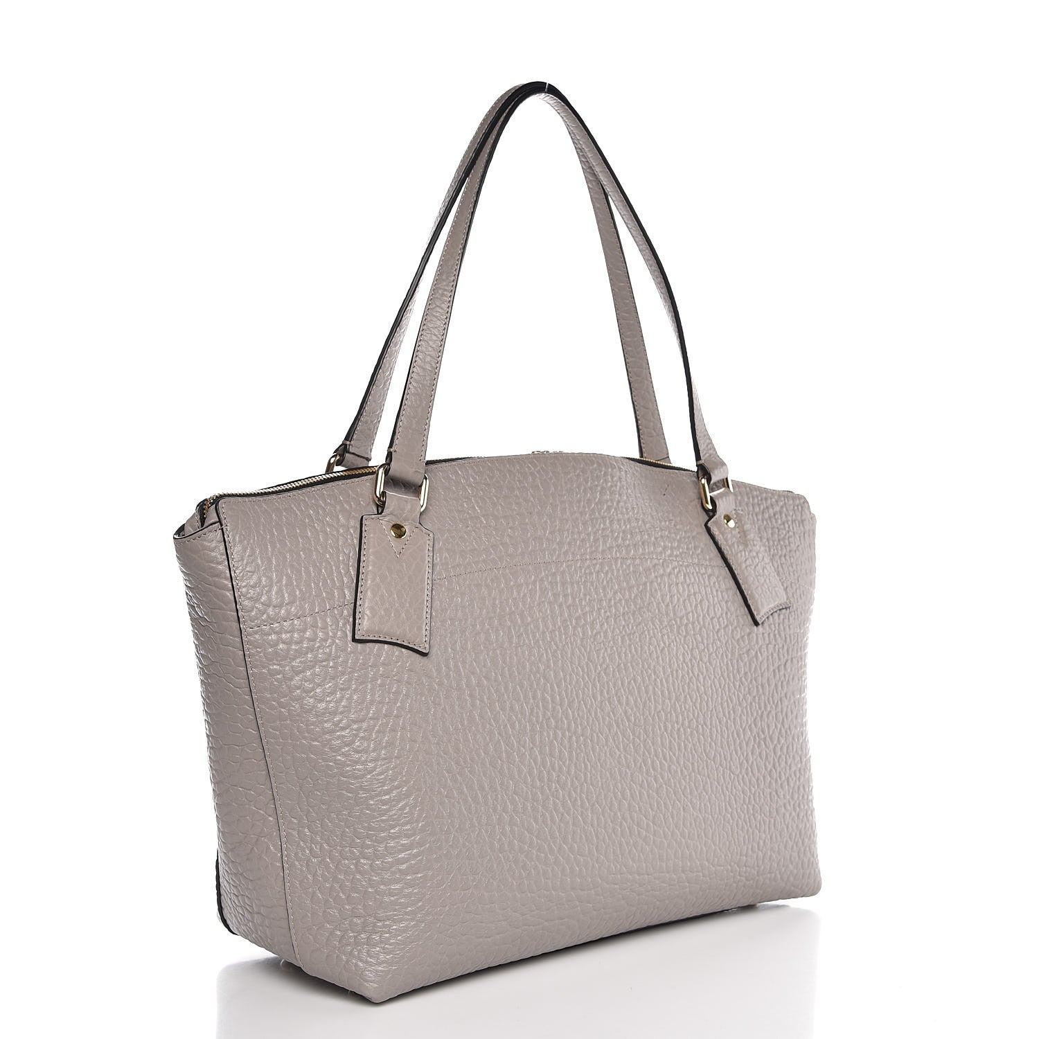 Burberry Signature Grain Calfskin Medium Welburn Tote Pale Grey 3 of 10