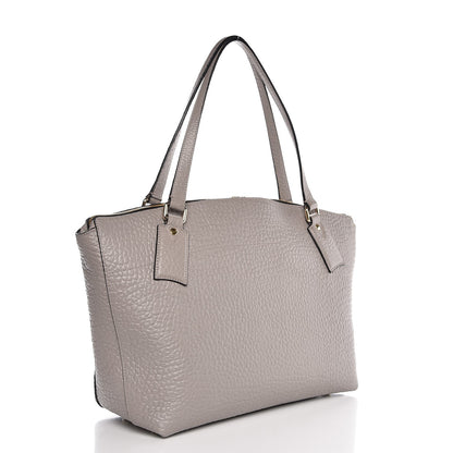 Burberry Signature Grain Calfskin Medium Welburn Tote Pale Grey 3 of 10