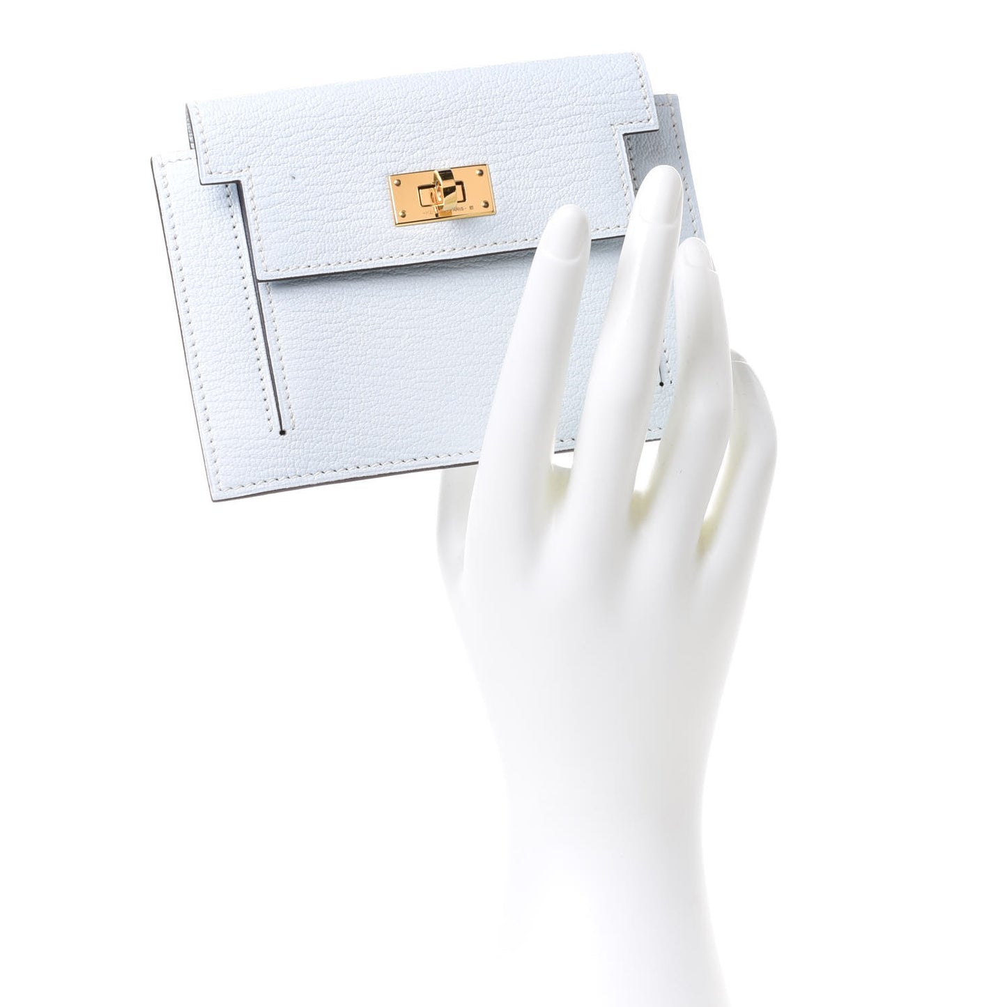 Chevre Mysore Kelly Pocket Compact Wallet Bleu Brume