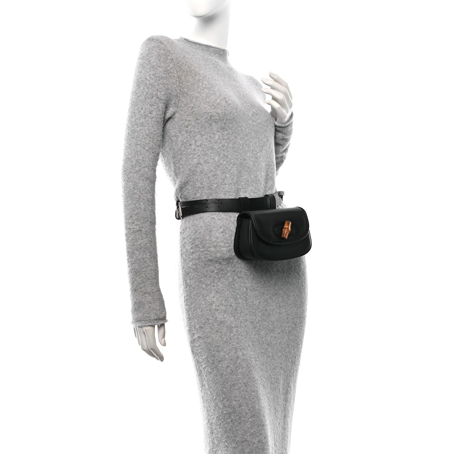 Gucci Calfskin Bamboo Mini 1947 Belt Bag 70 28 Black 3 of 10