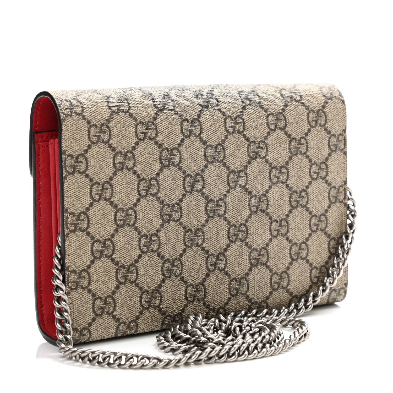 Gucci GG Supreme Monogram Mini Dionysus Chain Wallet Beige Vulcanic Red 3 of 10