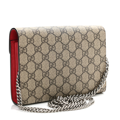 Gucci GG Supreme Monogram Mini Dionysus Chain Wallet Beige Vulcanic Red 3 of 10