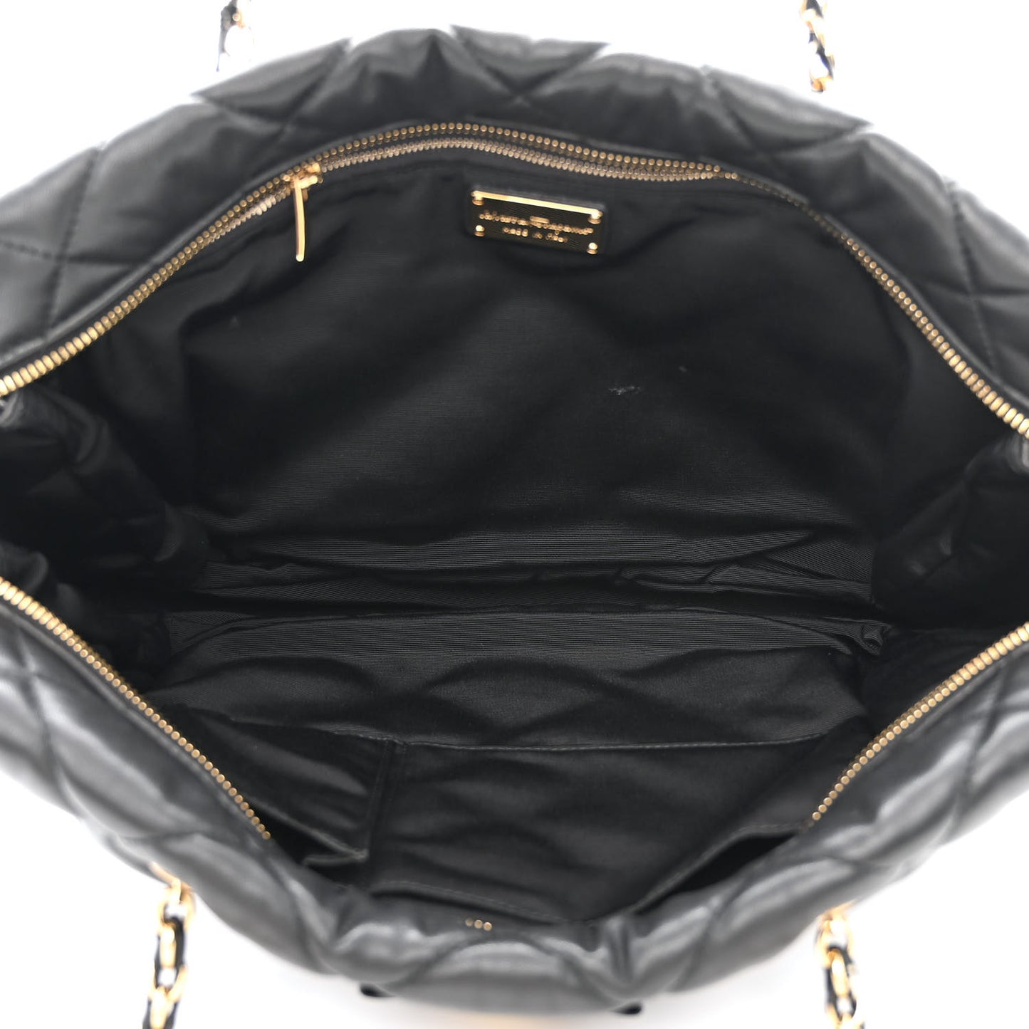 Calfskin Quilted Vara Bow Chain Tote Black
