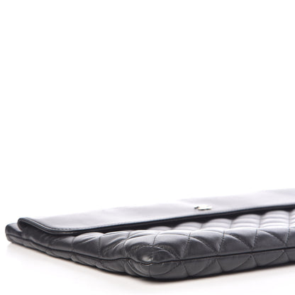 Chanel Lambskin Quilted Large Flap Cosmetic Case Black 5 of 13