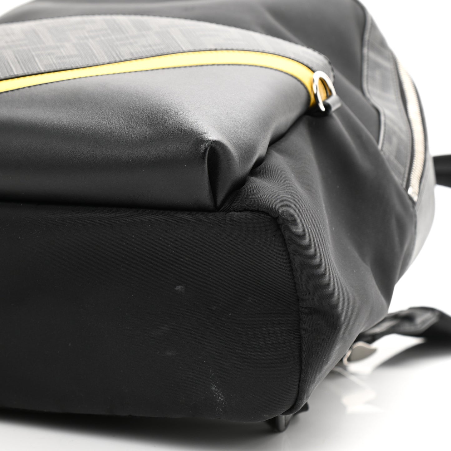 Glazed Fabric Nylon FF 1974 Diagonal Pouch Pocket Backpack Black Sunflower