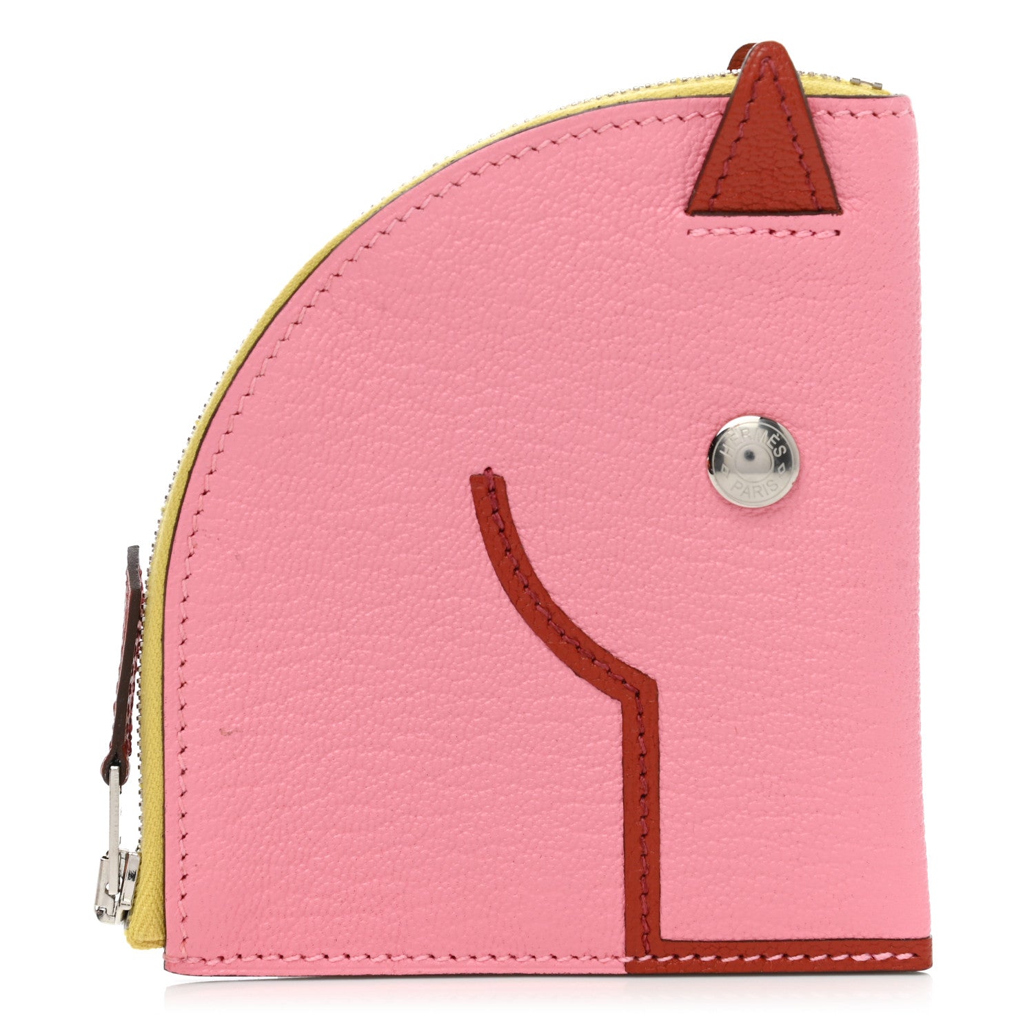 Hermes Chevre Mysore Paddock Change Purse Rose Confetti Brique 1 of 8