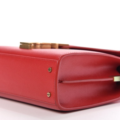 Saint Laurent Grain de Poudre Mini Classic Monogram Cassandra Top Handle Red 7 of 8