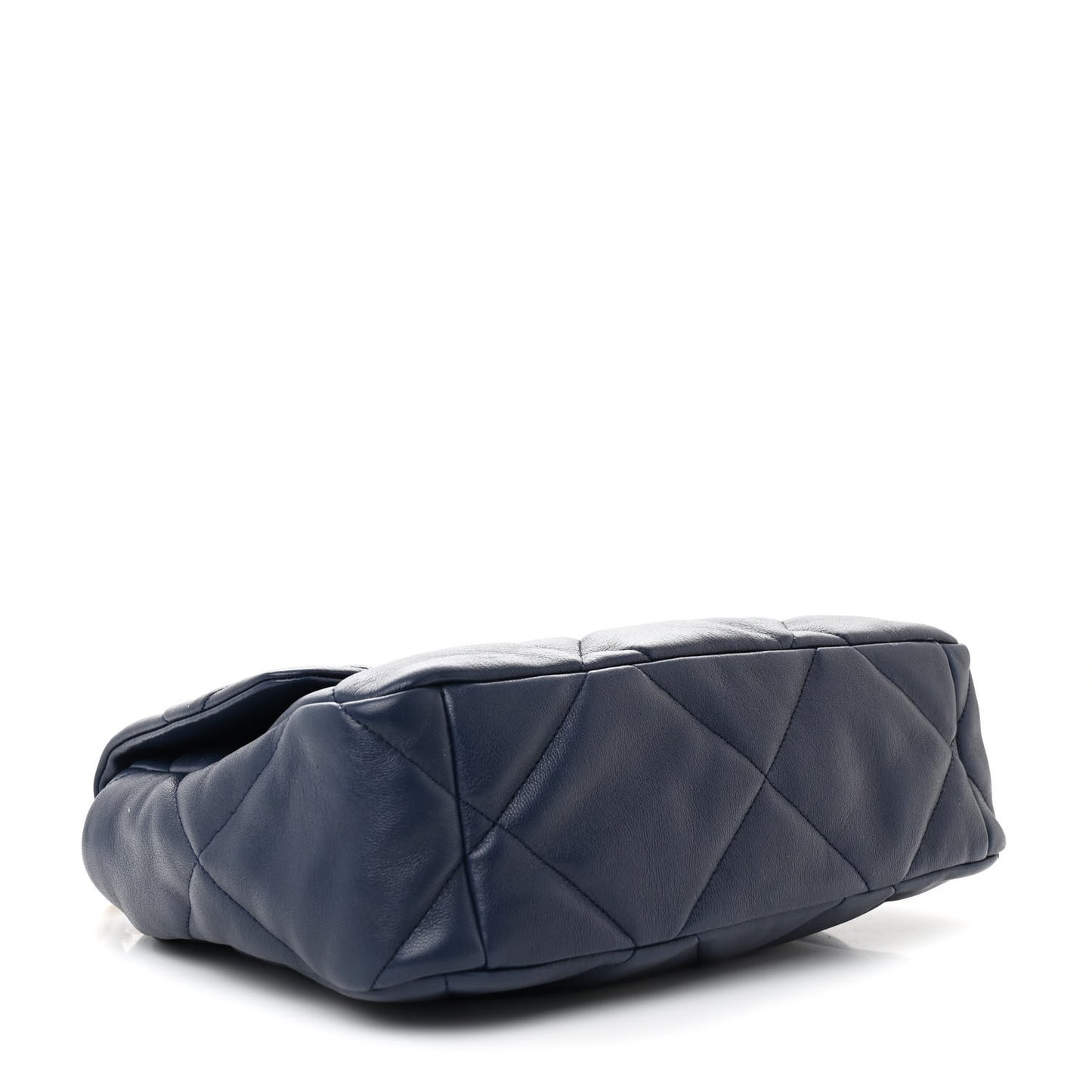 Lambskin Quilted Large Chanel 19 Flap Navy Blue