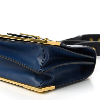 Prada City Calf Saffiano Cahier Bag Bluette Black 7 of 9