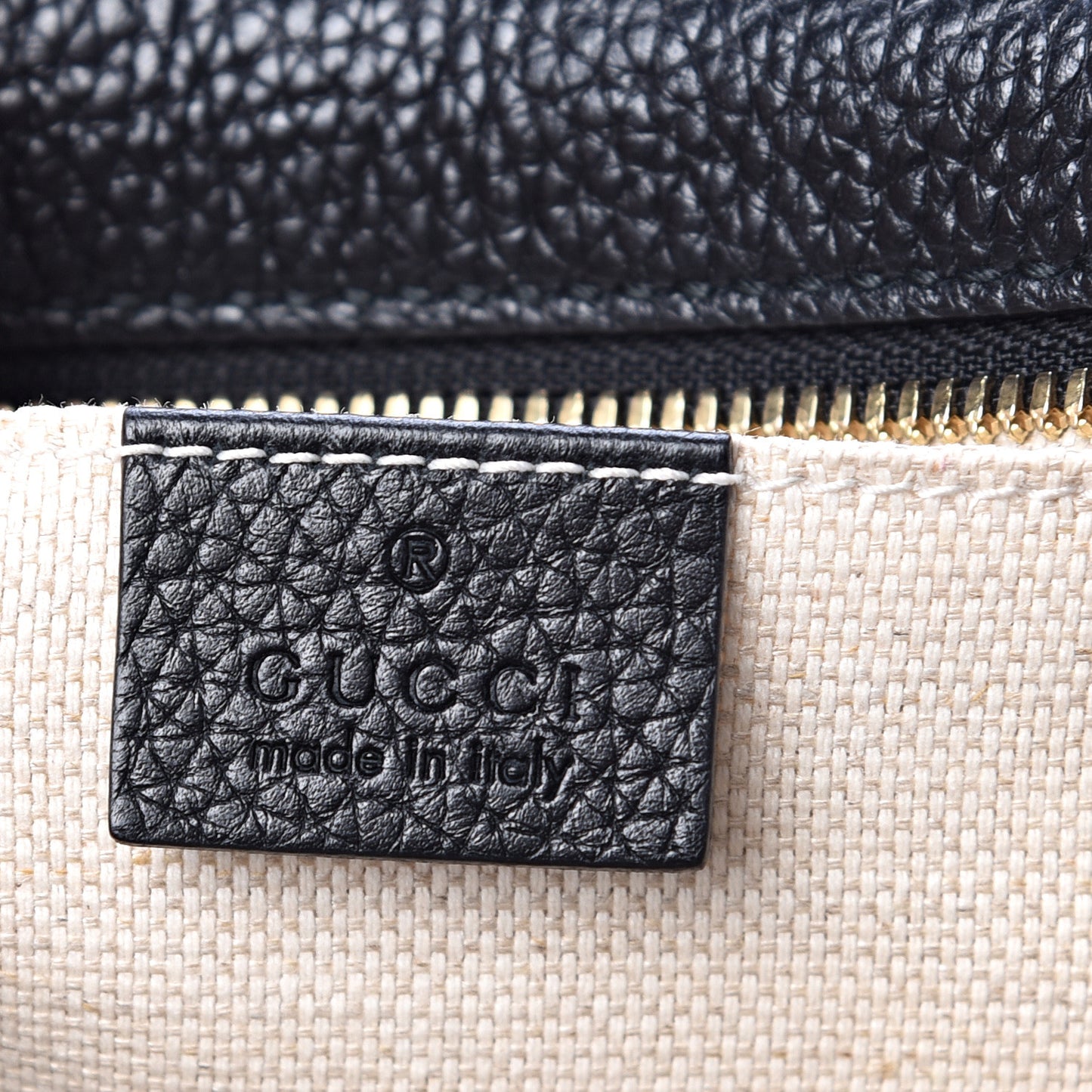 Pebbled Calfskin Small Soho Disco Bag Black