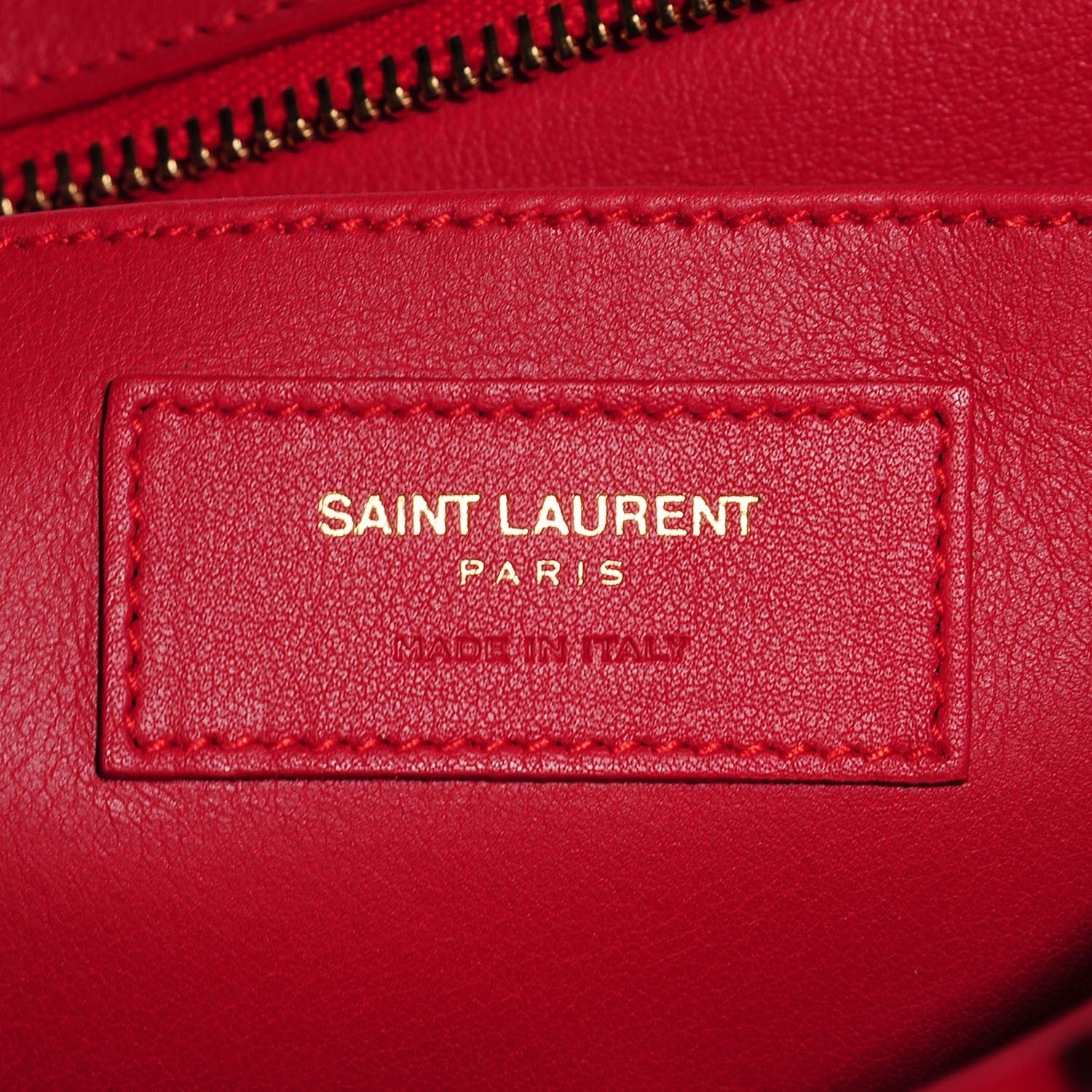 Saint Laurent Calfskin Baby Monogram Cabas Red 7 of 8