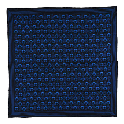 Alexander McQueen Silk Polka Iris Biker Square Scarf Midnight Blue 1 of 3