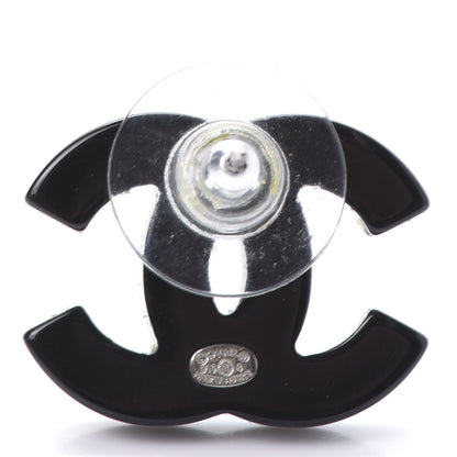 Chanel Resin Crystal CC Earrings Black 4 of 5