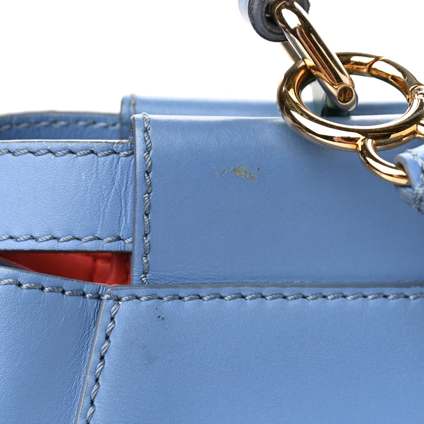 Vitello Morgan Shiny Nappa Medium Peekaboo Iconic Satchel Maldives Papavero