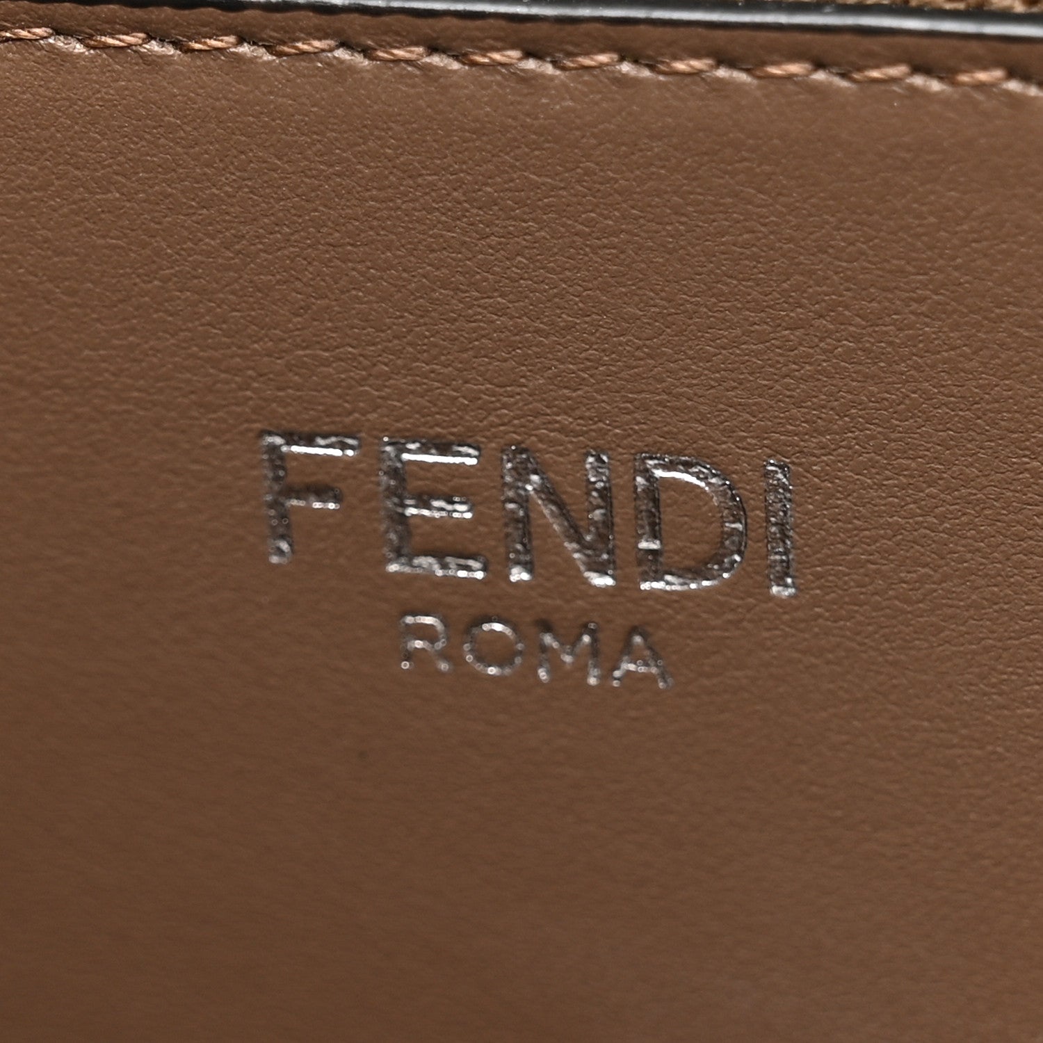 Fendi FF Vitello King Jacquard 1974 Medium Peekaboo I SEE U Satchel Brown 7 of 10