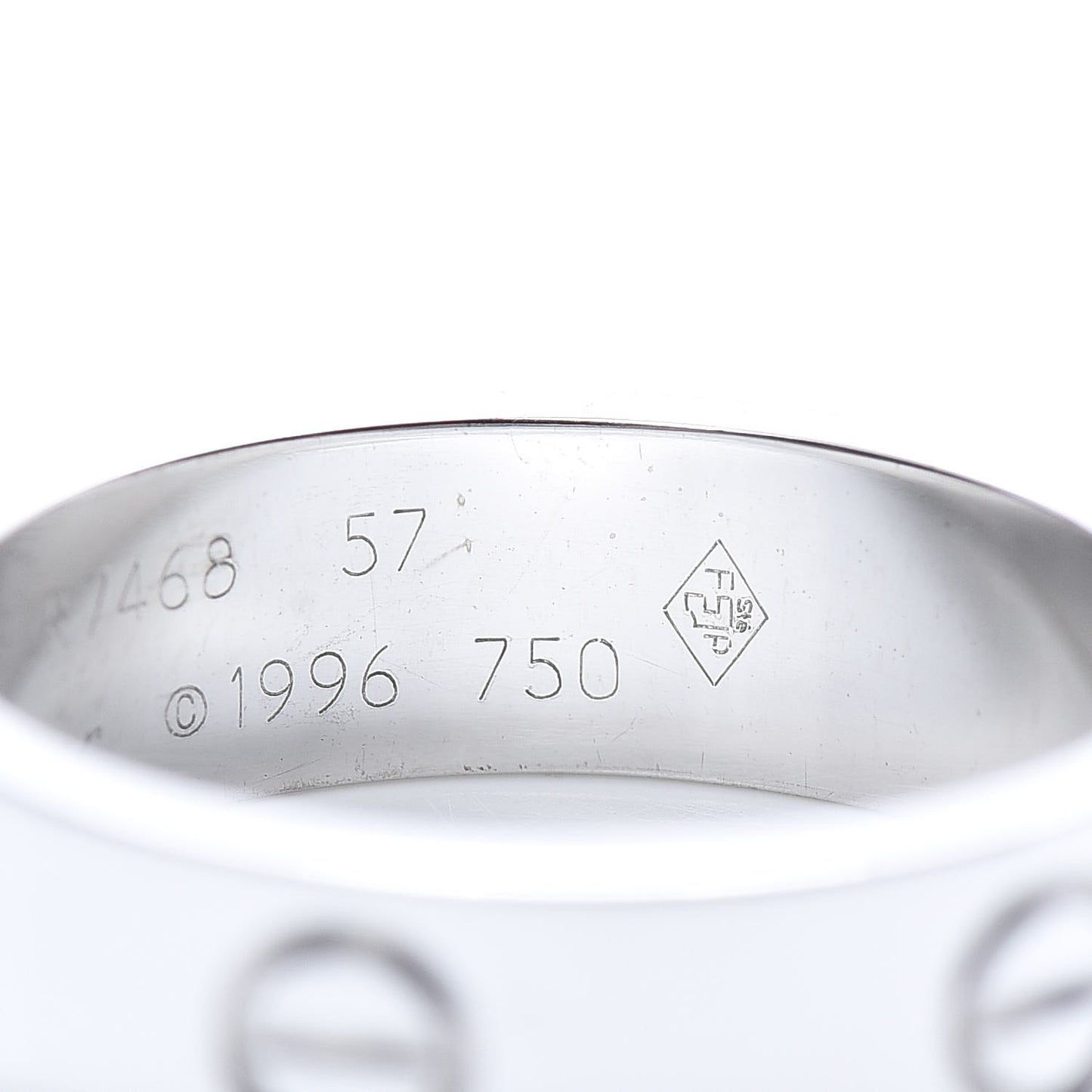 18K White Gold 5.5mm LOVE Ring 57 8