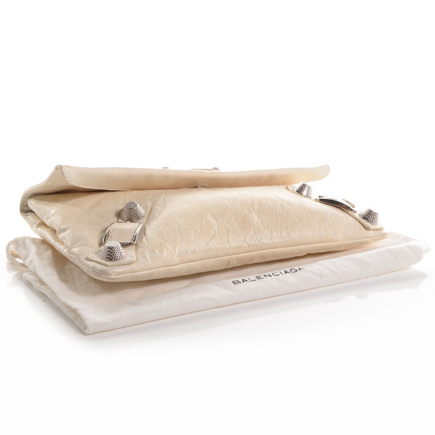 Balenciaga Agneau Giant 21 Silver Hardware Envelope Clutch Praline 4 of 10
