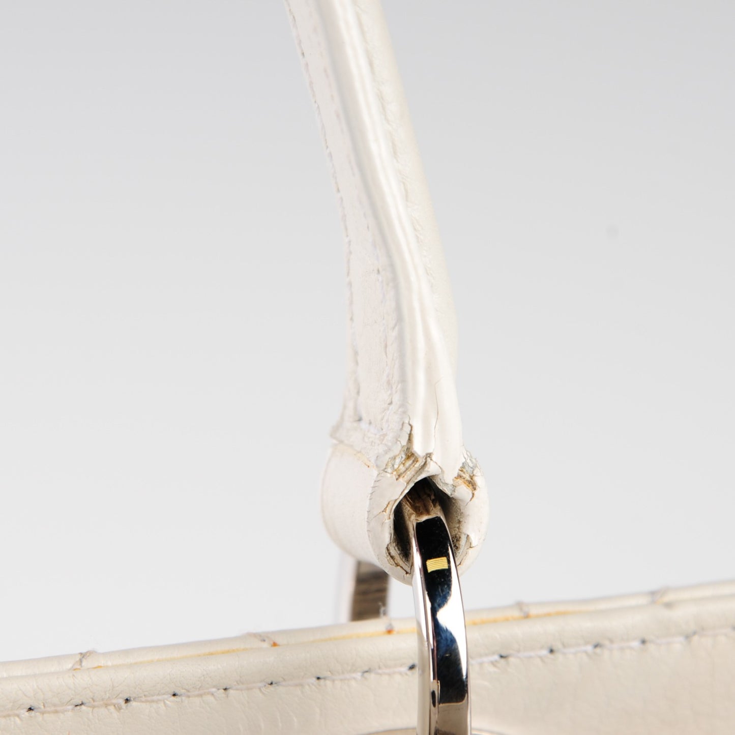 Calfskin Cannage Stitched East West Lady Dior White