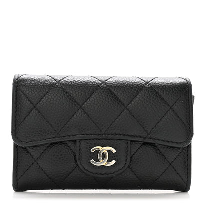Chanel Caviar Quilted Flap Card Holder Wallet Black 1 of 10