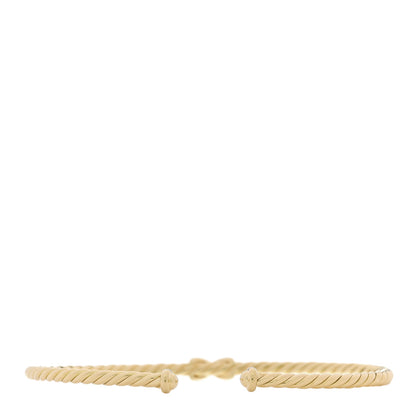 David Yurman 18K Yellow Gold Diamond 2.6mm Micro Cablespira Flex X Bracelet 2 of 3