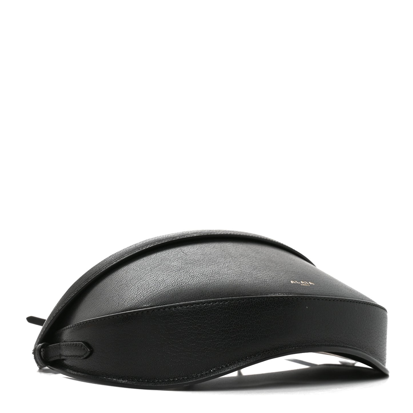 Goatskin Hip East West Shoulder Bag Black