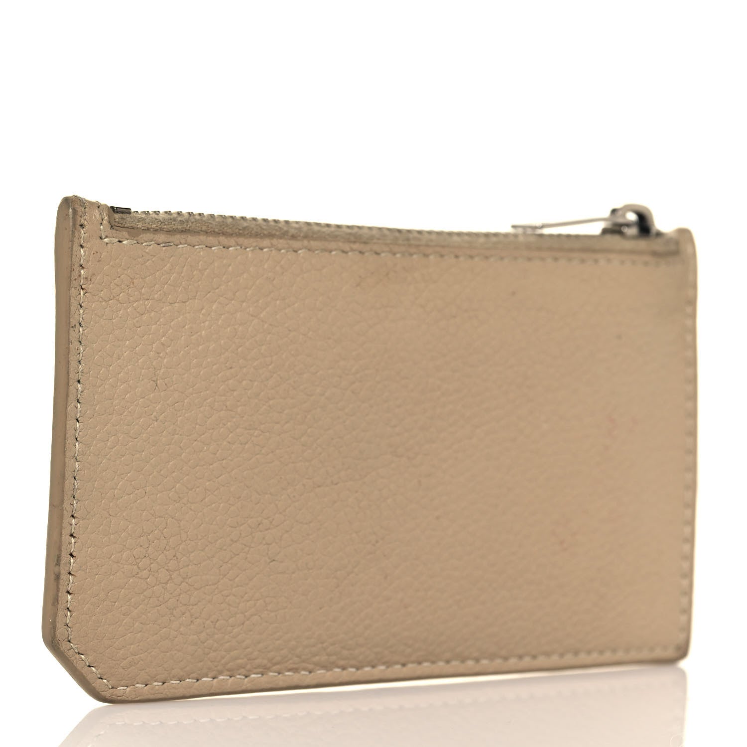Saint Laurent Grained Calfskin 5 Fragments Zip Pouch Card Holder Nude 3 of 11