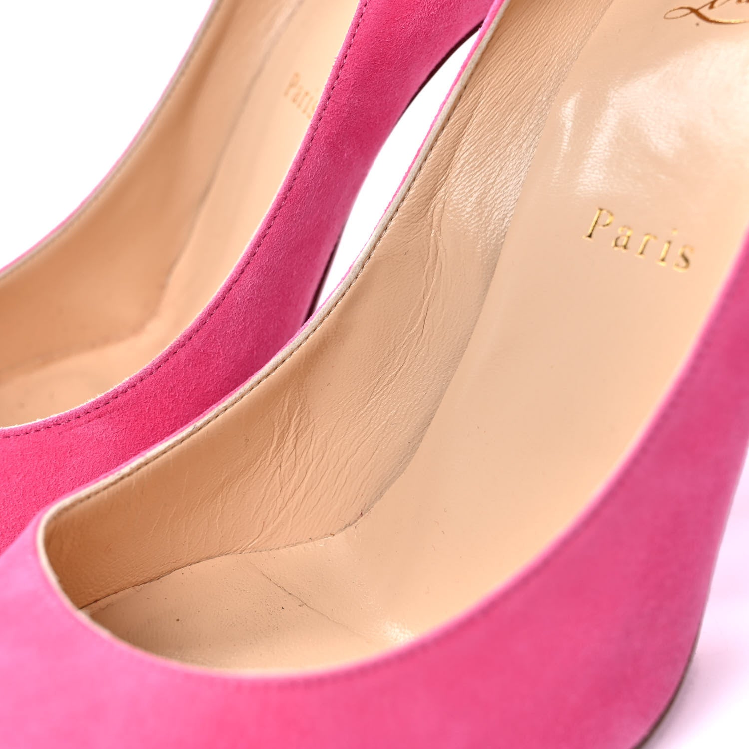 Christian Louboutin Suede Decoltish 100 Pumps 40 Pink 3 of 10
