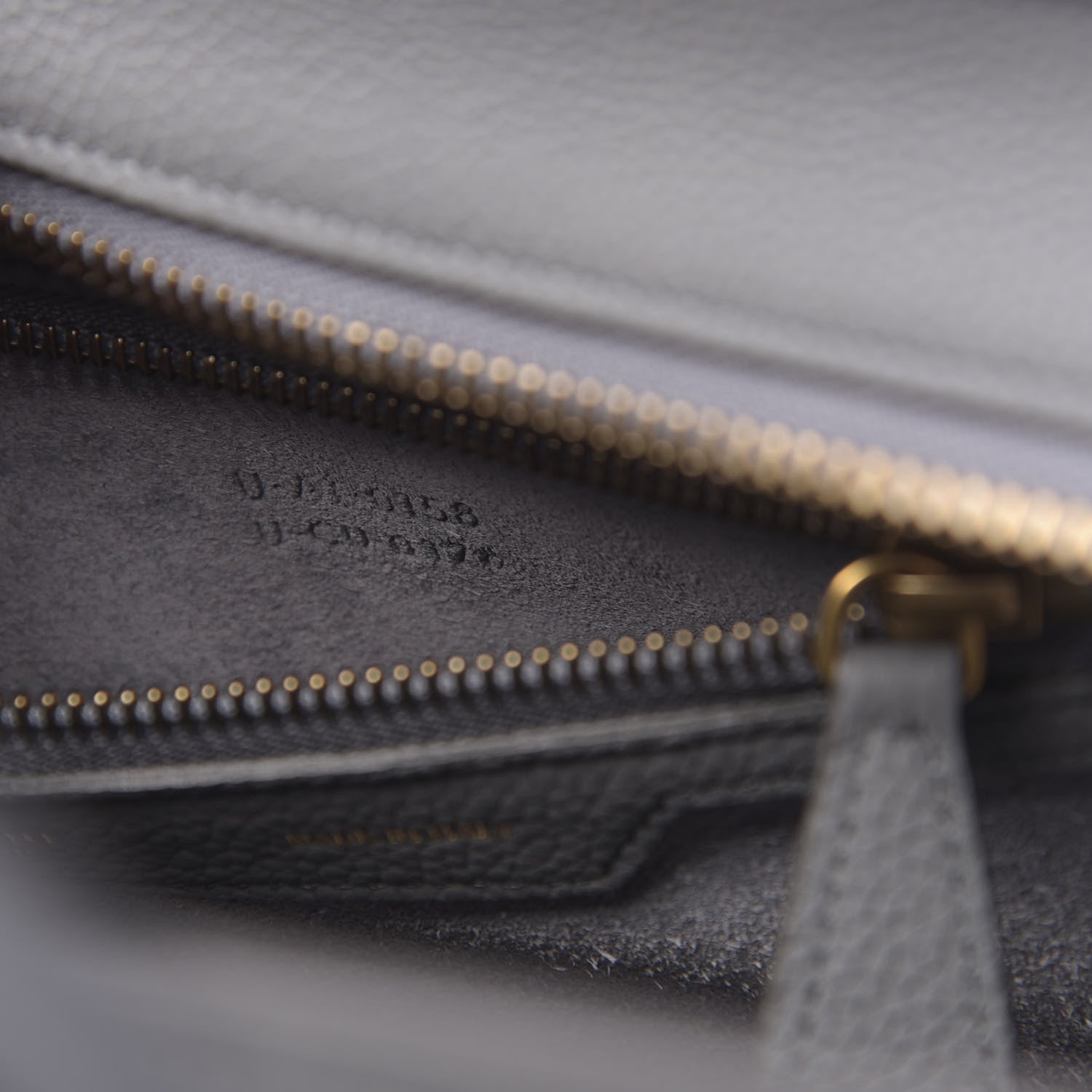 Celine Baby Drummed Calfskin Micro Luggage Kohl 7 of 10