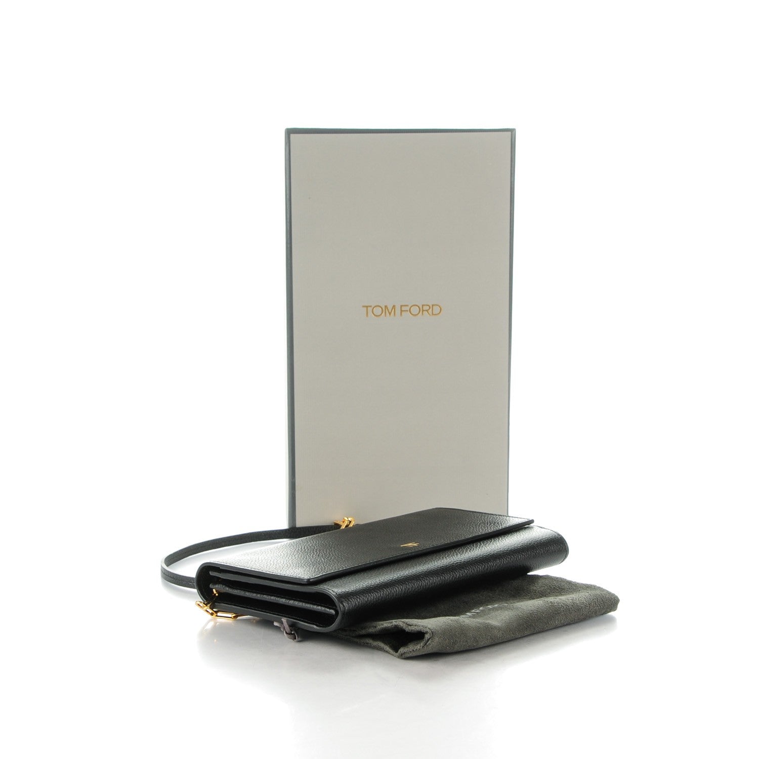 Tom Ford Pebbled Calfskin Wallet On Chain Black 4 of 8