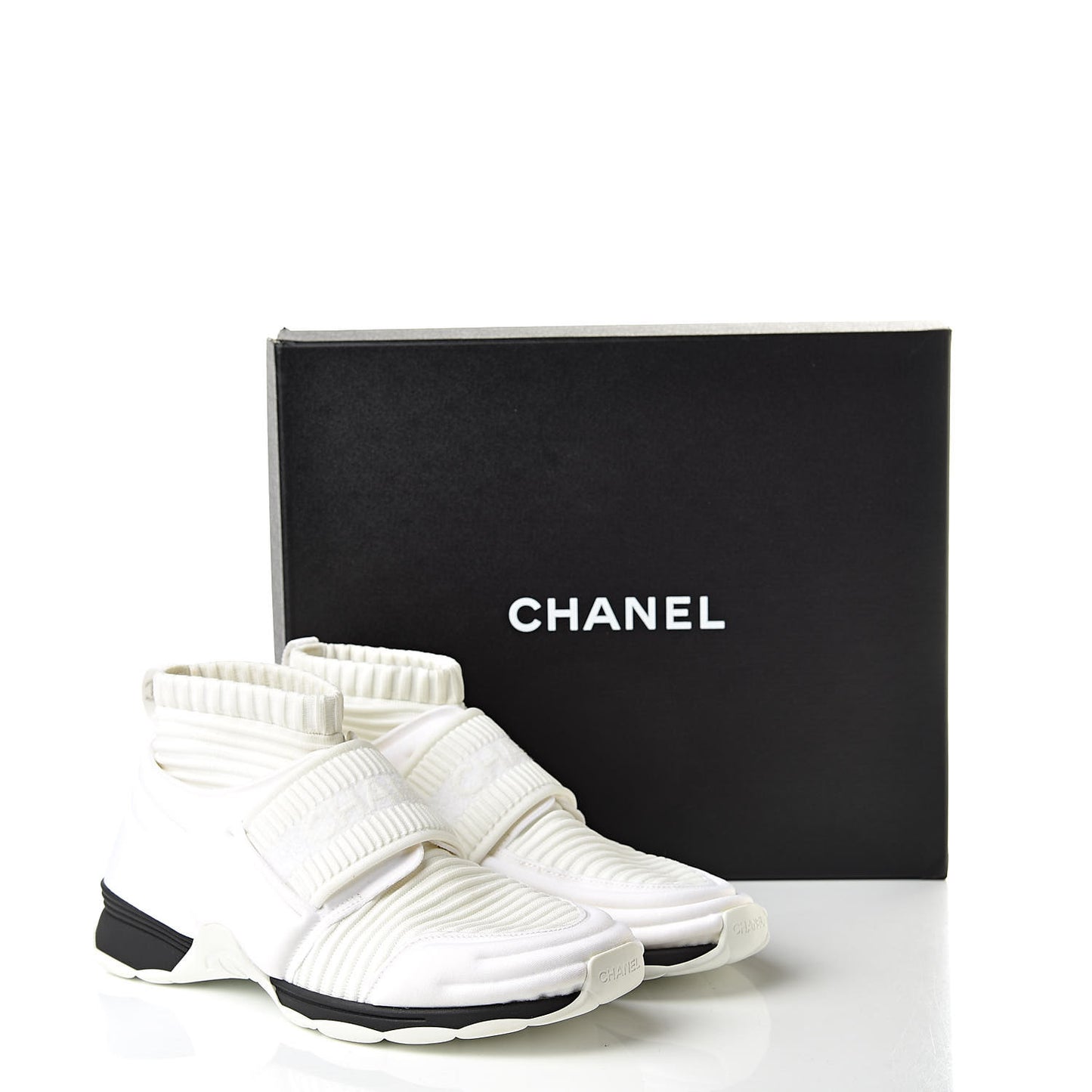 Stretch Fabric CC Sneakers 38.5 White