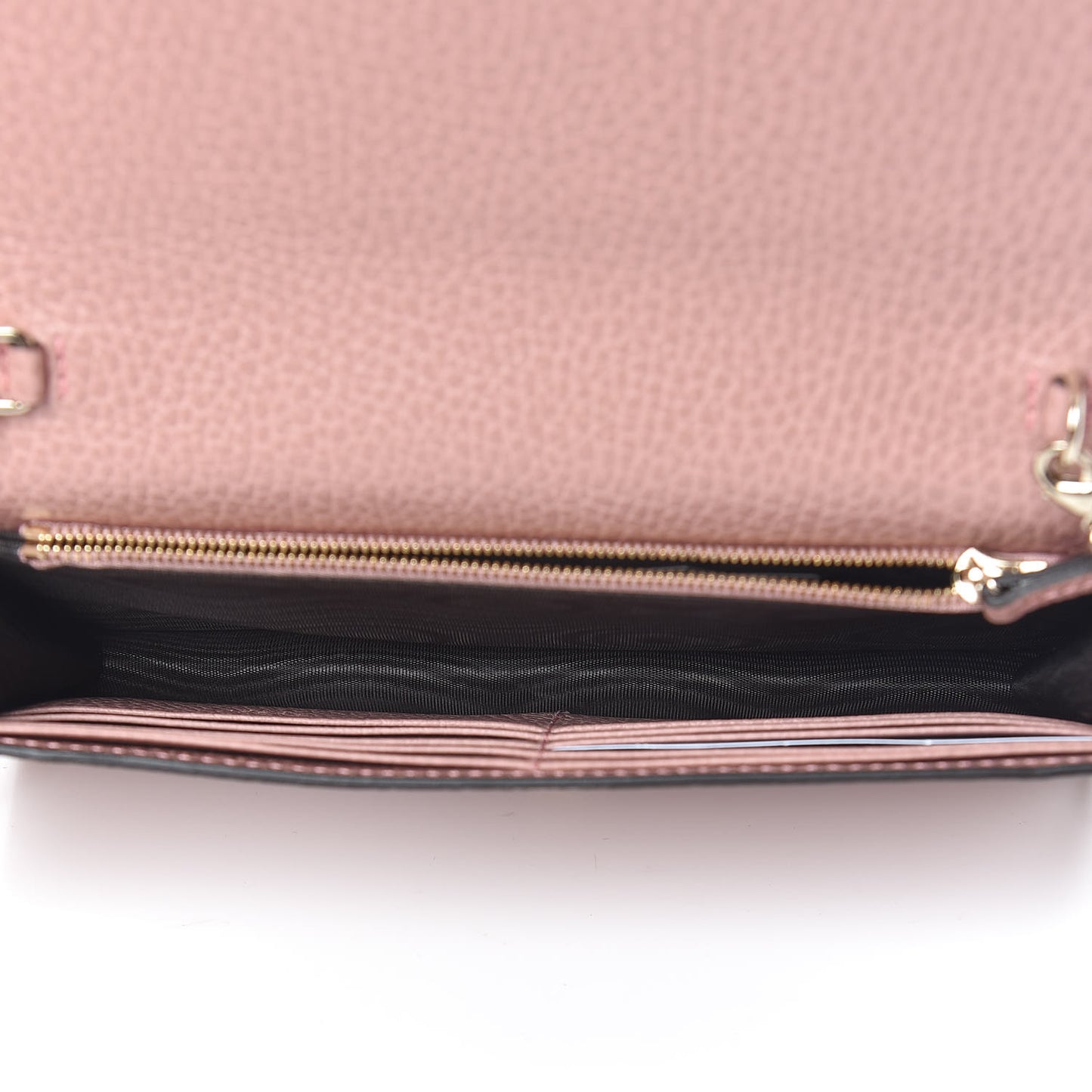 Dollar Calfskin Medium Betty Chain Wallet Soft Pink