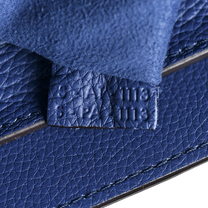 Celine Drummed Calfskin Mini Luggage Indigo 8 of 14