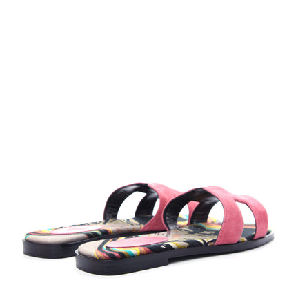 Hermes Suede Goatskin Oran Sandals 36.5 Rose De Venice 4 of 11