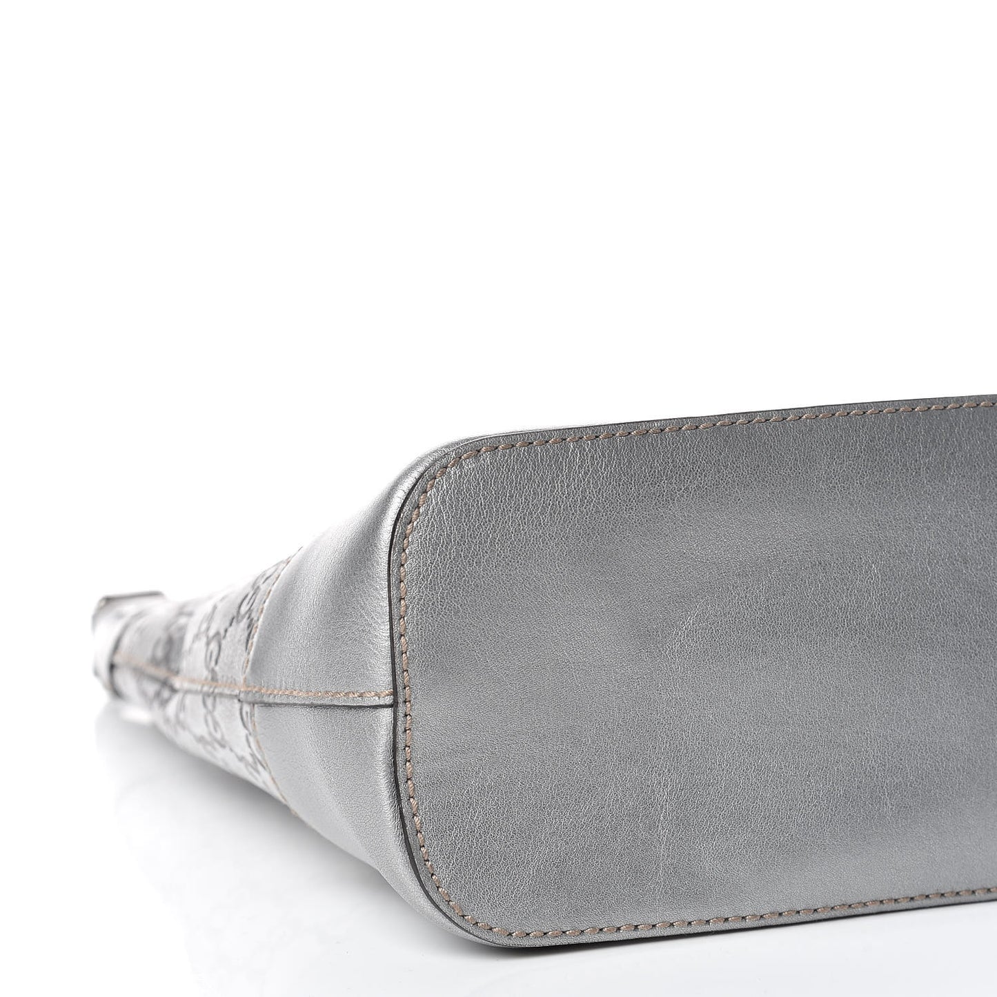 Metallic Guccissima Small Shoulder Bag Silver